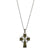 Celtic Cross Sterling Silver with Irish Connemara Green Marble Pendant with 18 Inch Silver Chain
