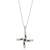 Sterling Silver St. Brigid's Cross w/ Irish Connemara Green Marble Pendant with 18" Silver Chain
