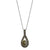 Sterling Silver Irish Connemara Green Marble & Marcasite Pendant with 18" Silver Chain
