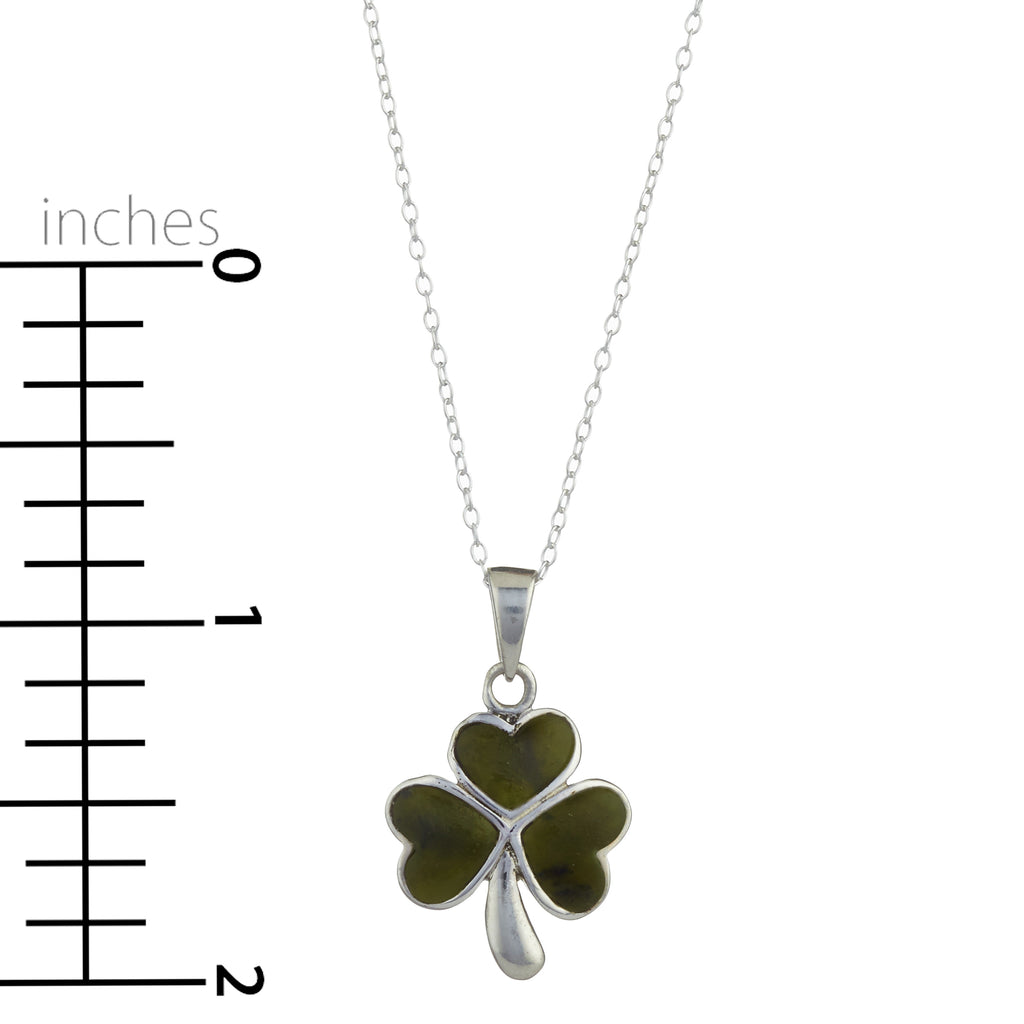 Shamrock Sterling Silver Connemara Marble Pendant