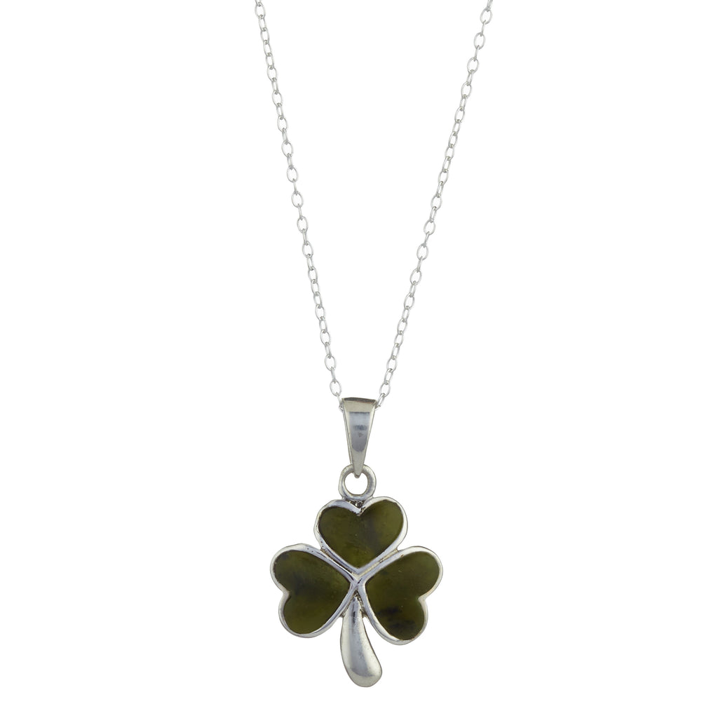 Shamrock Sterling Silver Connemara Marble Pendant