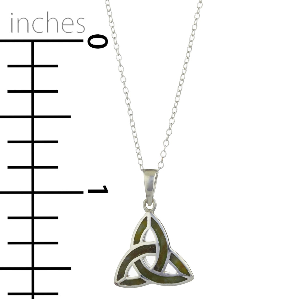 Trinity Knot Pendant For Women In Silver And Connemara Marble