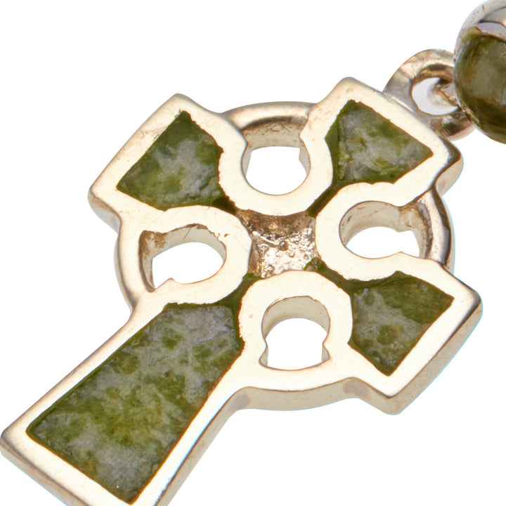 Celtic Cross Earrings Connemara Marble