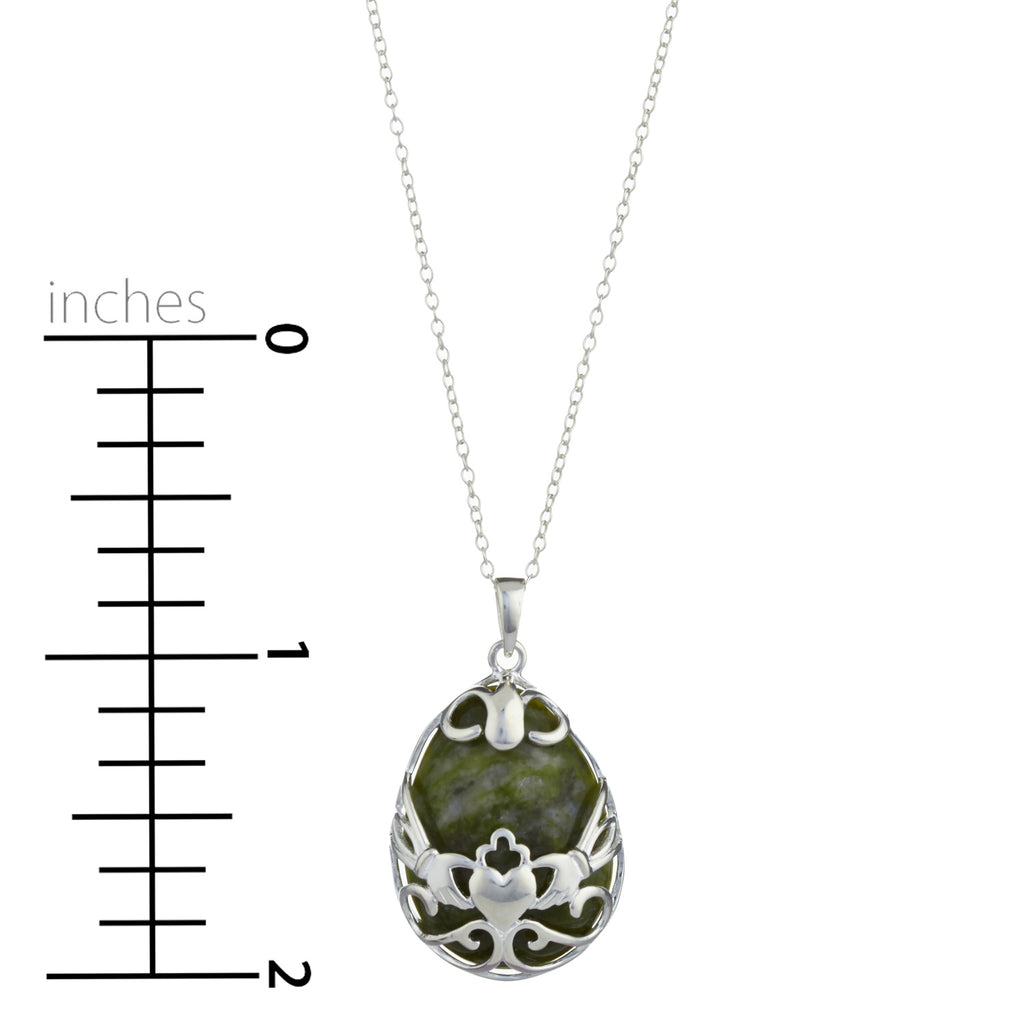 Claddagh Sterling Silver Connemara Marble Pendant