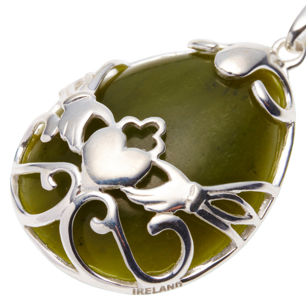 Claddagh Sterling Silver Connemara Marble Pendant