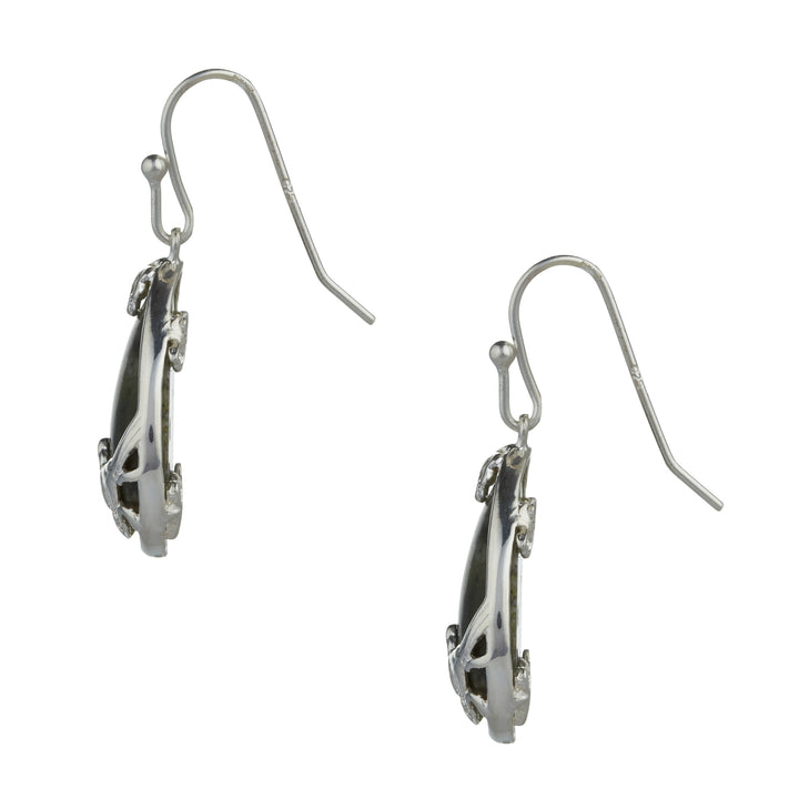 Claddagh Sterling Silver Connemara Marble Earrings
