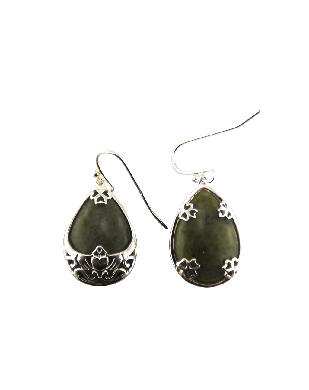 Claddagh Sterling Silver Connemara Marble Earrings