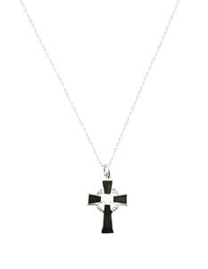 Celtic Cross Pendant, Sterling Silver Connemara Marble