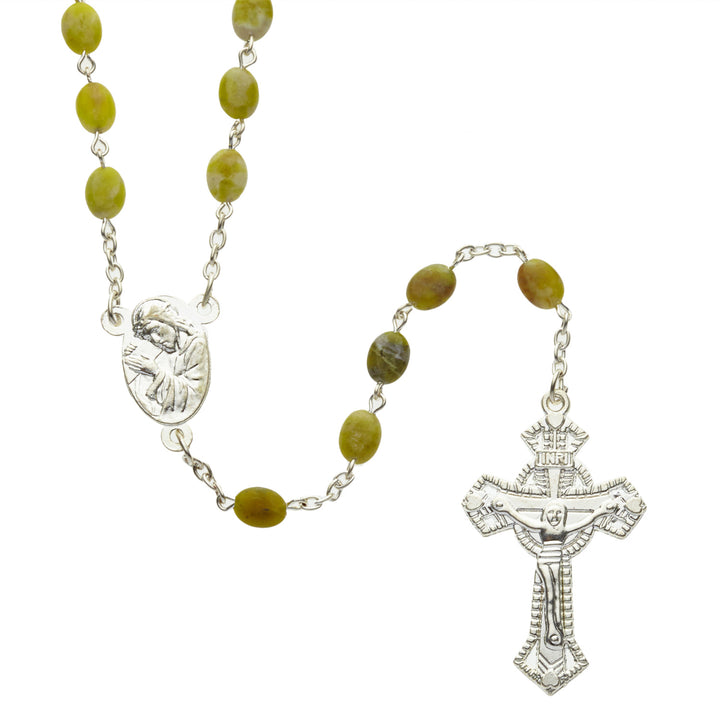 Connemara Marble Rosary, with Traditional 'West of Ireland' Crucifix Design