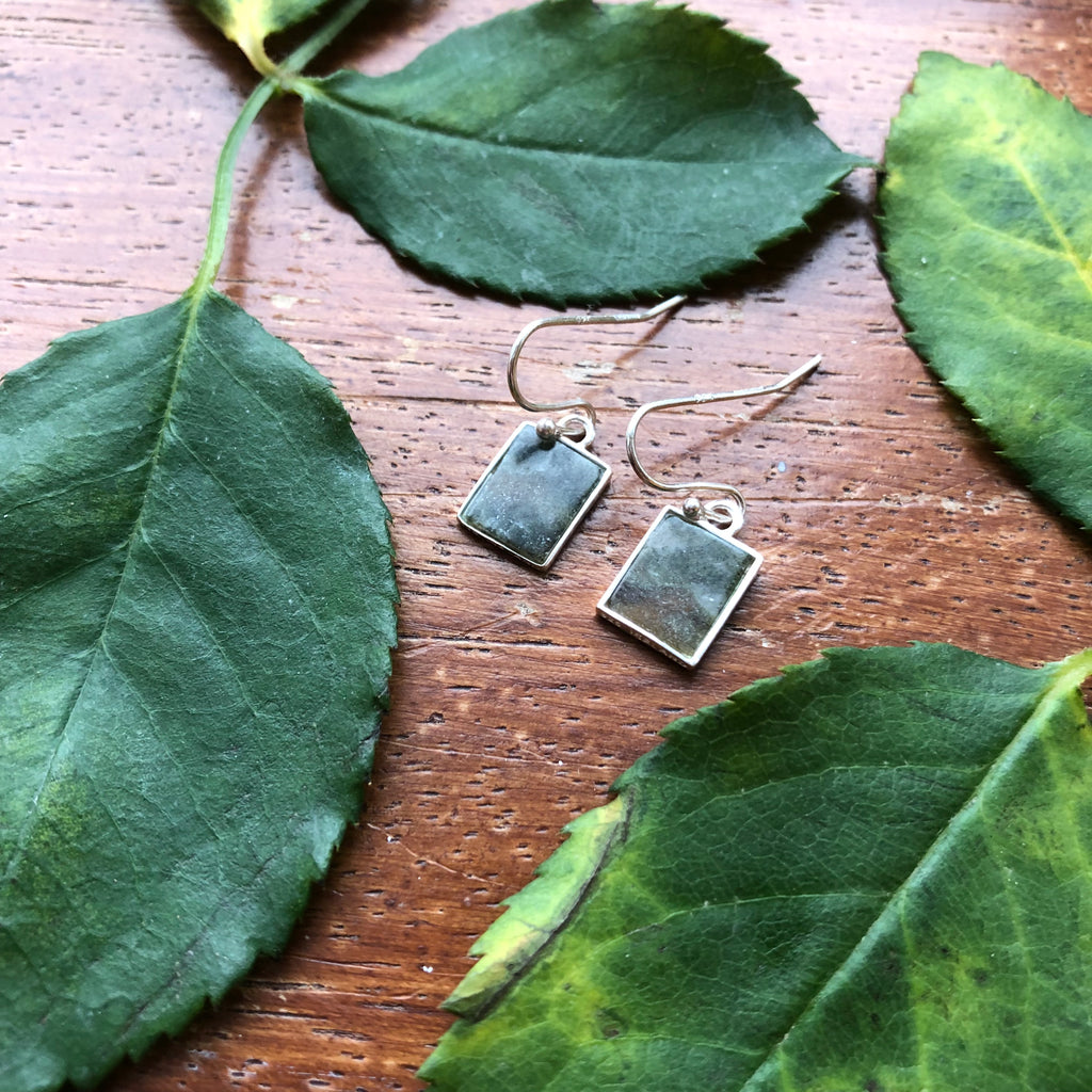 Fairy Tree Earrings Silver Connemara marble