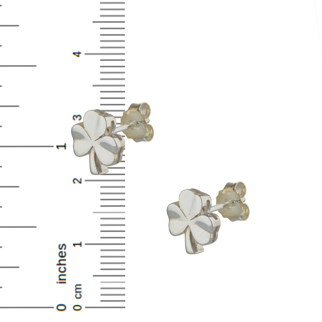 Shamrock Stud Earrings In Sterling Silver For Women