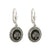 Shamrock Earrings For Women In Silver with Marcasite and Connemara marble Drop style