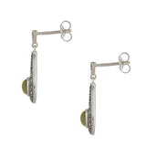 Connemara Marble Earrings For Women In Silver and Marcasite