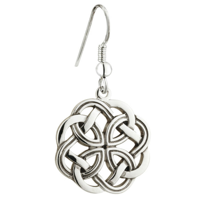 Celtic Knot Earrings, Rhodium Plated
