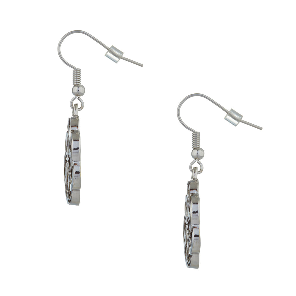 Celtic Knot Earrings, Rhodium Plated