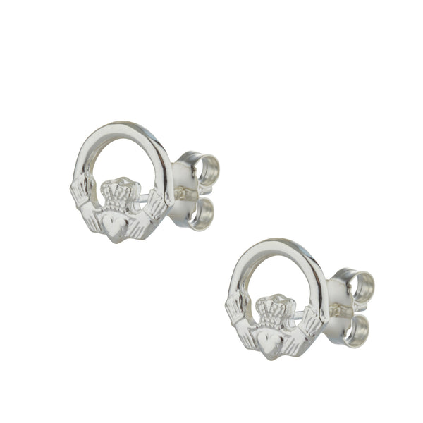 Claddagh Earrings For Women Silver Stud-Post Style