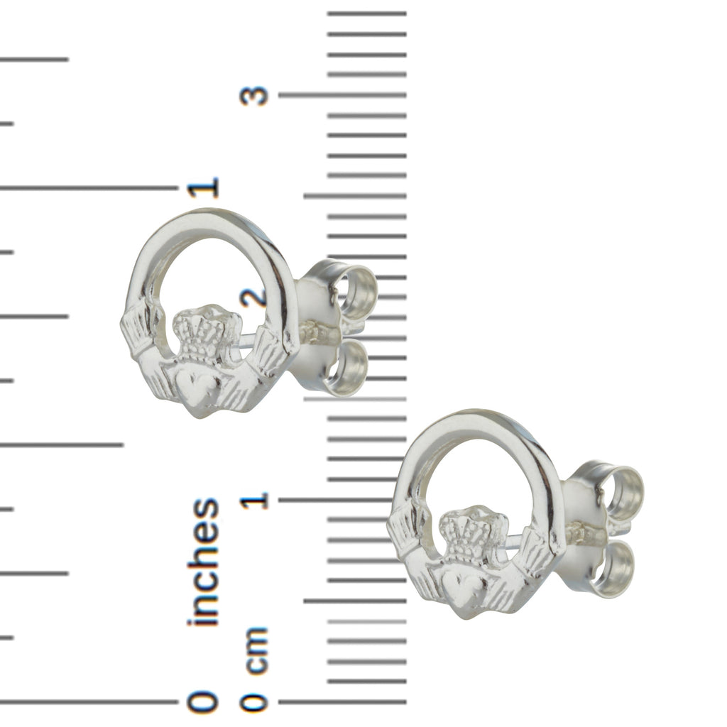 Claddagh Earrings For Women Silver Stud-Post Style