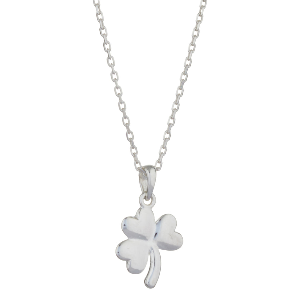 Shamrock Pendant in Sterling Silver with 18" Silver Chain