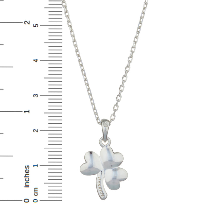 Shamrock Pendant in Sterling Silver with 18" Silver Chain