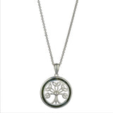 Tree of Life Pendant Sterling Silver & Connemara Marble with 18" Silver Chain