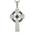 Celtic Cross Necklace For Women In Silver with Connemara Marble on 18" chain